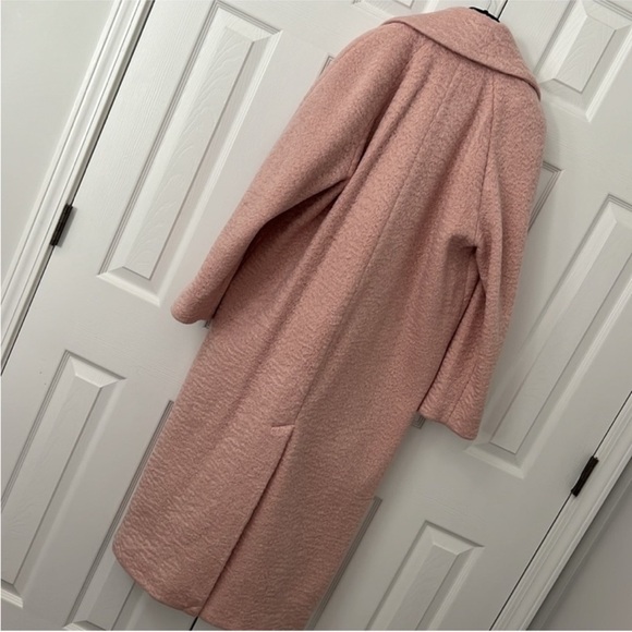 River Island Pink Long Wool-Blend Coat - Picture 8 of 9